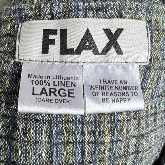 Flax Lagenlook Multicolor Linen Button Front Tops Size Large - Picture 5 of 6